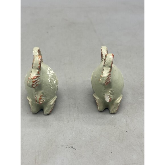 vintage salt pepper shakers fish green hand painted 2" READ - Picture 4 of 9